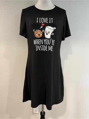 Funny Black Graphic T-Shirt‎ Dress "I Love It When You're Inside Me"